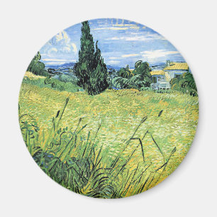 Imã Campo de Trigo Verde com Cipreste,