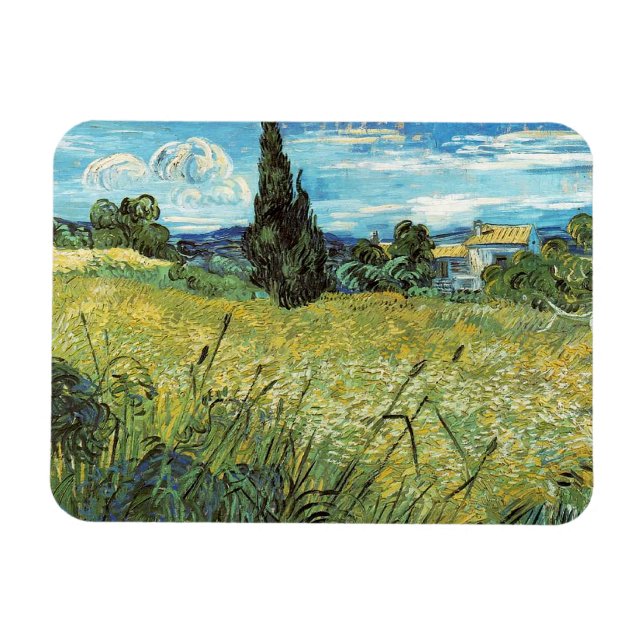 Ímã Campo de trigo verde Vincent van Gogh (Horizontal)