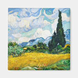 Imã Campo de trigo Vincent Van Gogh com ciprestes