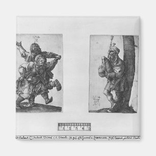 Imã Camponeses da dança e um jogador do Bagpipe, 1514