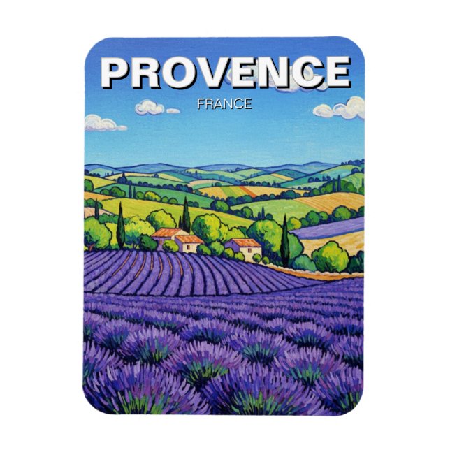 Ímã Campos de Lavanda da Provença França Viagem (Vertical)