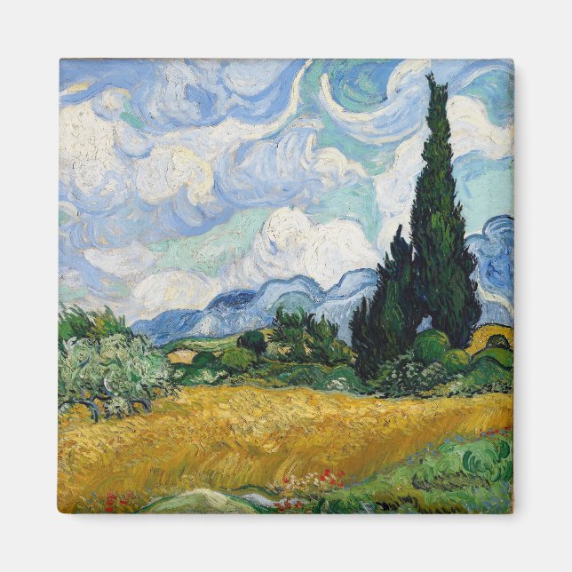 Imã Campos de Trigo com Cipras Vincent van Gogh (Frente)