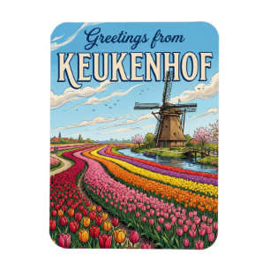 Ímã Campos de Tulipas & Moinhos de Vento, Lisse Holand