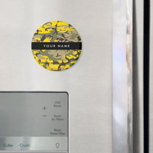 Imã Camuflagem Amarela e Verde Seu nome Personaliza