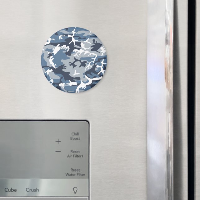 Imã Camuflagem Azul da Neve de inverno, Militar, Exérc (In Situ (Fridge))