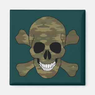 Imã Camuflagem Crânio E Espinhas Magnéticas