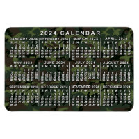 Camuflagem de Calendário Mensal 2024 Camuflagem Ve