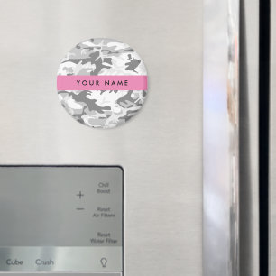 Imã Camuflagem de Cinzas de neve de inverno Seu nome p