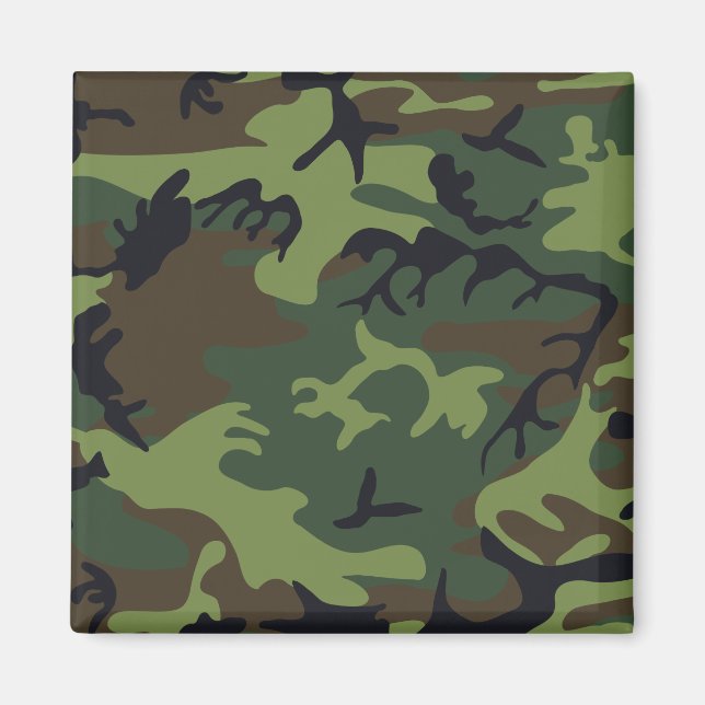 Imã Camuflagem Militar Floresta Verde (Frente)