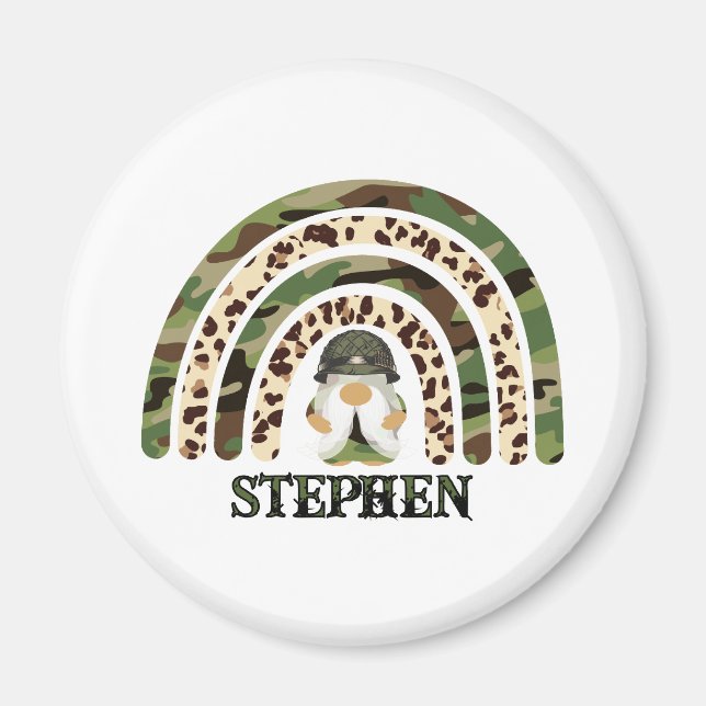 Imã Camuflagem Personalizada Design Arco-Íris (Frente)