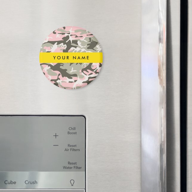 Imã Camuflagem rosa e verde Seu nome personaliza (In Situ (Fridge))