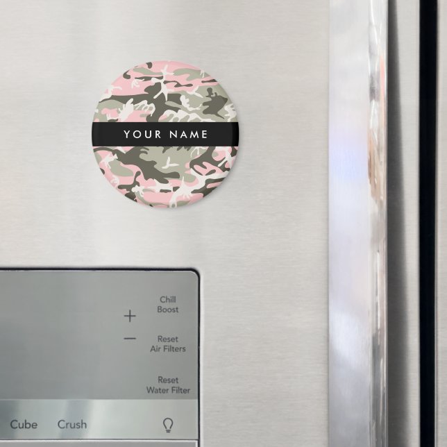 Imã Camuflagem rosa e verde Seu nome personaliza (In Situ (Fridge))