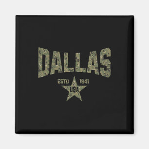 Imã Camuflagem Souvenir EUA Estrela Dallas Texas