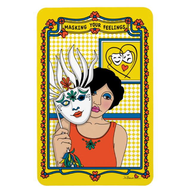 Ímã Camuflando Seus Sentimentos_B_4x6 Geladeira (Vertical)