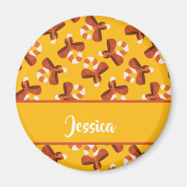 Imã Cana doce embrulhada com padrão de arco vermelho