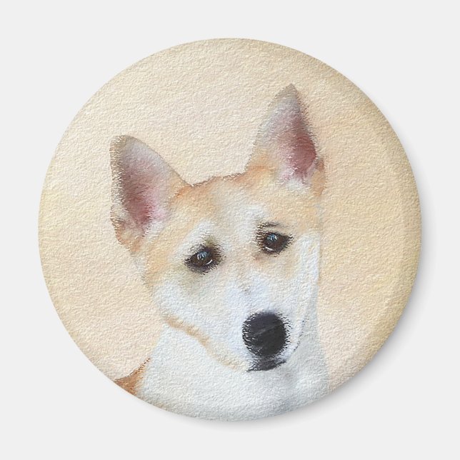 Imã Canaan Dog Painting - Arte de Cachorro Original (Frente)