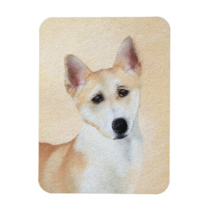Ímã Canaan Dog Painting - Arte de Cachorro Original