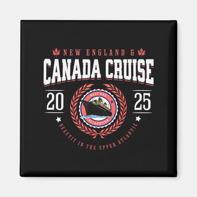 Imã Canada Cruise New England Cruise Vacation Souvenir (Frente)