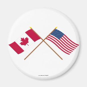 Imã Canadá e as bandeiras cruzadas os Estados Unidos