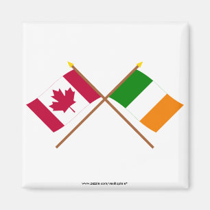 Imã Canadá e bandeiras cruzadas Ireland