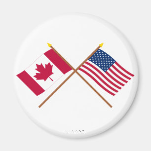 Imã Canadá e bandeiras cruzadas os Estados Unidos