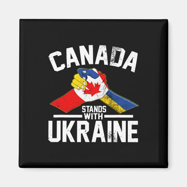 Imã Canadá Fica Com a Ucrânia Bandeira Canadense Ucran (Frente)