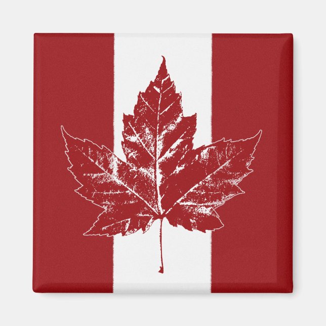 Imã Canadá Flag Magnet Retro Canada Mapeia Magnet (Frente)
