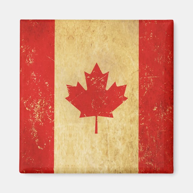 Imã Canadá Flag Vintage Design Magnet (Frente)