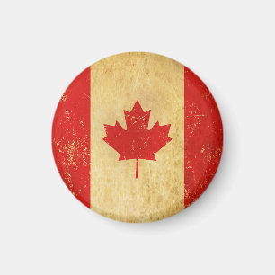 Imã Canadá Flag Vintage Design Magnet