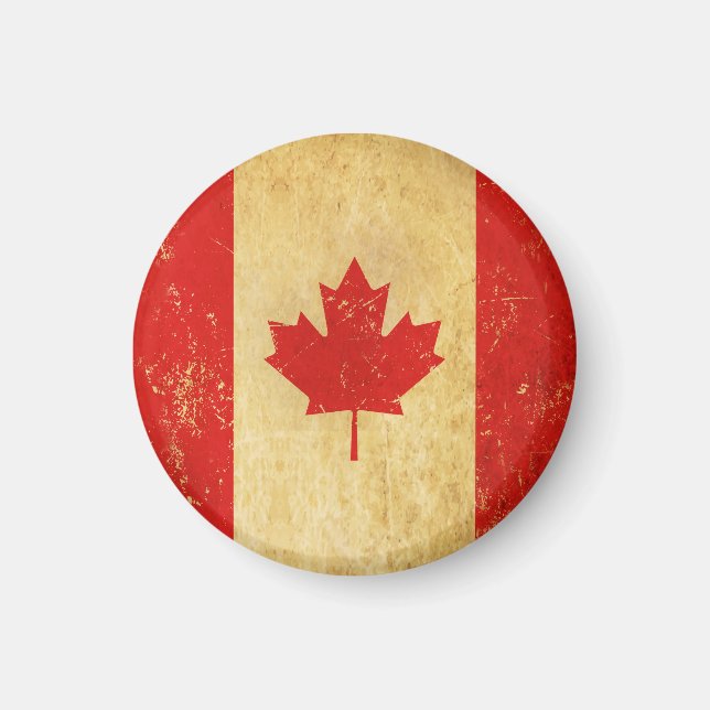 Imã Canadá Flag Vintage Design Magnet (Frente)