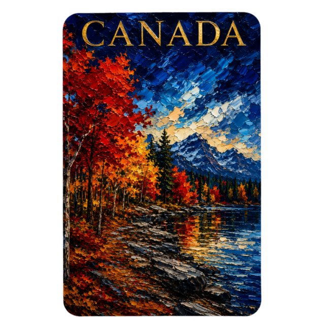 Ímã Canada Mountain Lake Art Souvenier (Vertical)