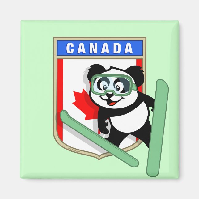 Imã Canadá Panda de esqui (Frente)