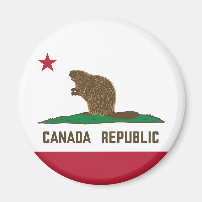 Imã Canadá República da Califórnia Flag Beaver (Frente)