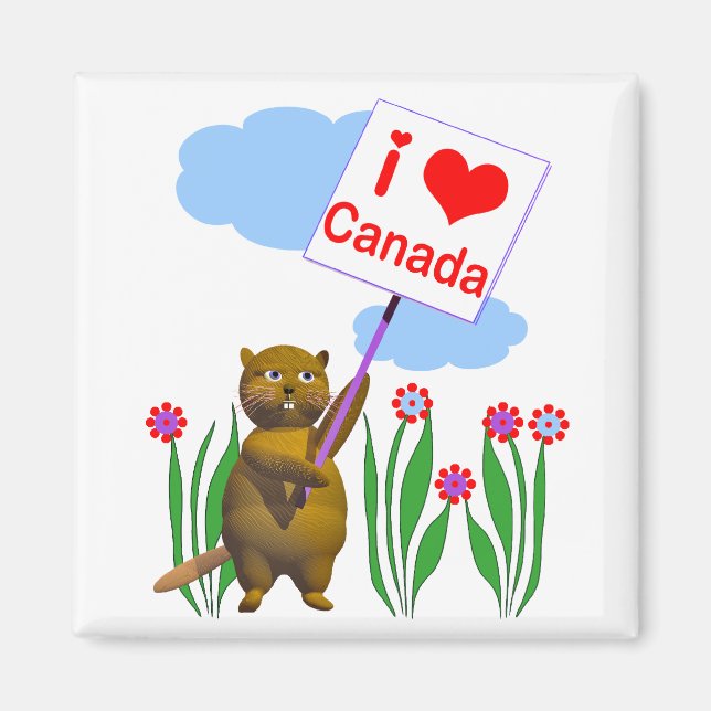 Imã Canadense Beaver ama Canadá (Frente)