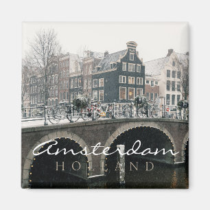 Imã Canal em Amsterdã no inverno
