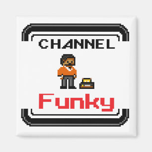 Imã Canal Funky Pixel Art 2 Polegar Magnet