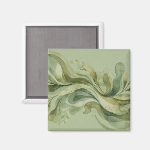 Imã Canção da Terra Flui em Tons Abstratos de Verde Sa