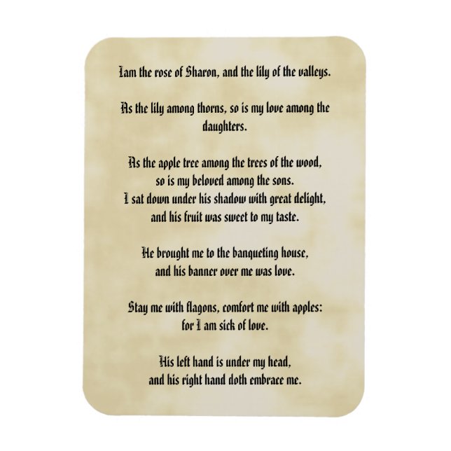 Ímã Canção de Salomão (Vertical)