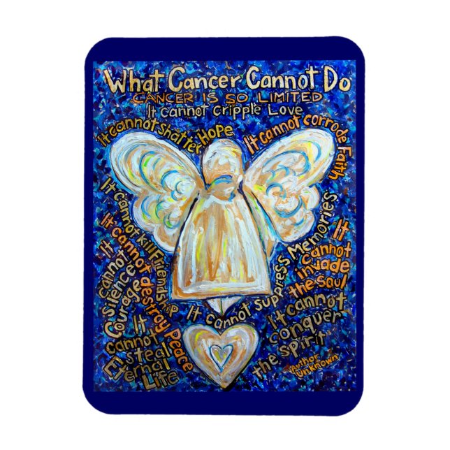 Ímã Cancer Azul e Dourado não pode fazer anjo (Vertical)