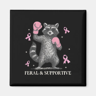 Imã Cancer De Mama Funny Raccoon Feral E De Apoio A
