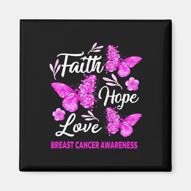 Imã Cancer de mama sensibilização Fé Esperança  Bumbum (Frente)