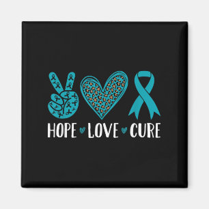Imã Câncer de ovário Hope Love Cure Tea Ribbon