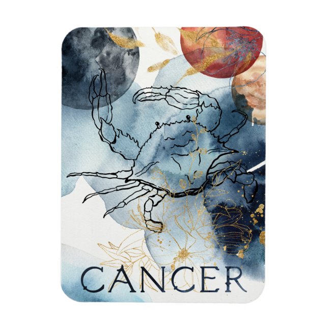Ímã Cancer do caranguejo zodíaco, astrologia azul de a (Vertical)