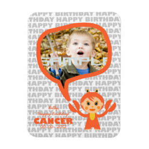Ímã Cancer Happy Birthday Keepsake for kids