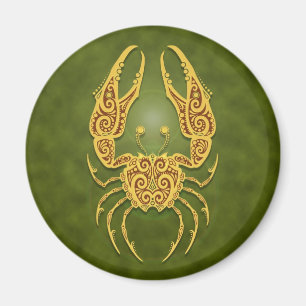Imã Cancer tribal verde intrincado