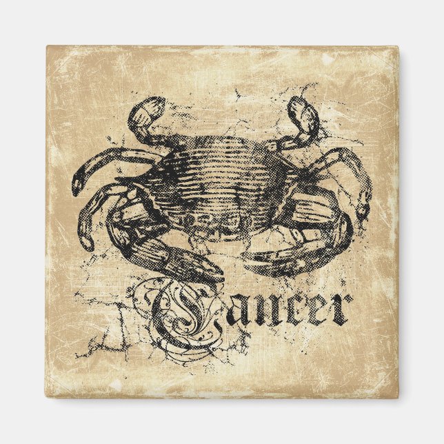 Imã Cancer Vintage Zodiac (Frente)