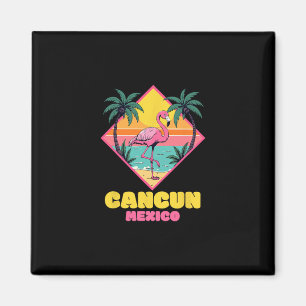 Imã Cancun México Lembrança Família de Flamingo Corres