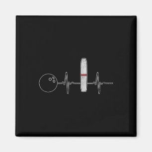 Imã Candlepin Boliche Engraçada Heartbeat Bowler