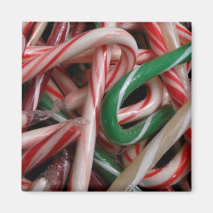 Imã Candy Canas Natal Feriado Branco Verde e Vermelho