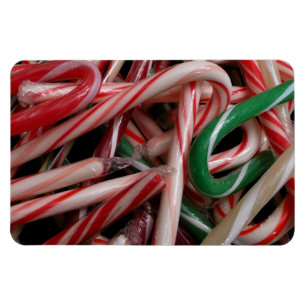 Ímã Candy Canas Natal Feriado Branco Verde e Vermelho